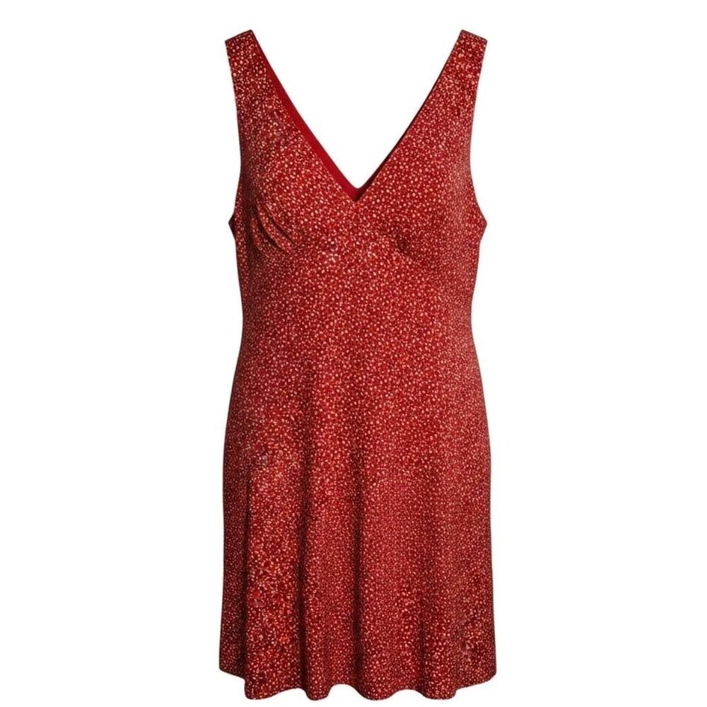 & Other Stories Red Satin Mini Dress Size 10 New With Tags